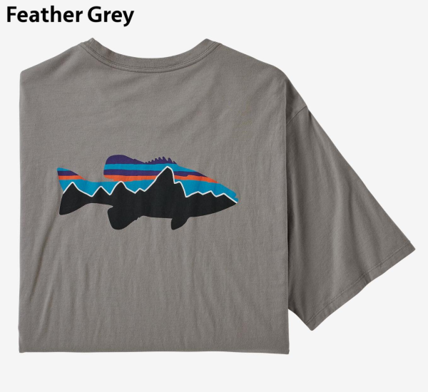 Patagonia Fitz Roy Smallmouth Organic Cotton T-Shirt Feather Grey Patagonia Fitz Roy Smallmouth Organic Cotton T-Shirt Feather Grey